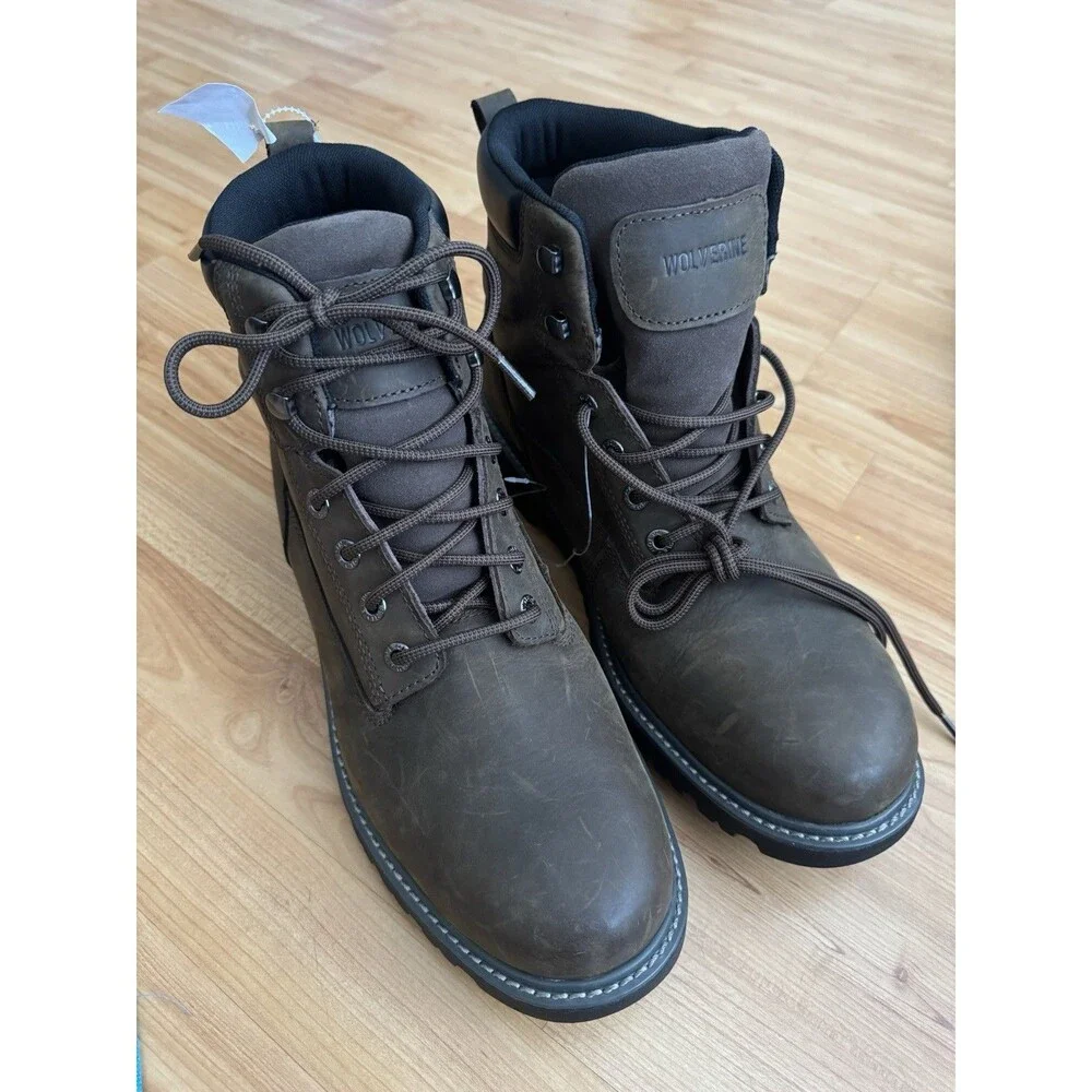 Wolverine Floorhand Waterproof 6” Work Boots Mens 14 Brown Leather Soft Toe SR